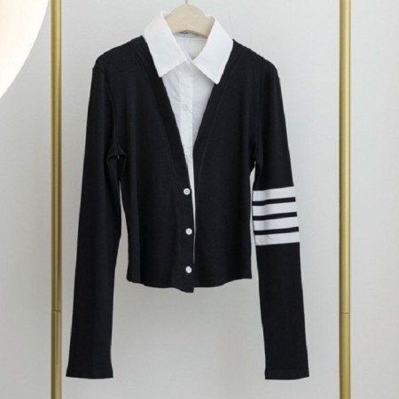 톰브*운   수입고급 스트라이프 셔츠 레이어드 가디건