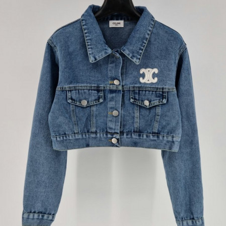 CELI*E   로고패치 크롭 데님자켓