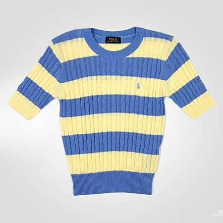 POLO 랄프*렌 스트라이프 케이블 니트 반팔