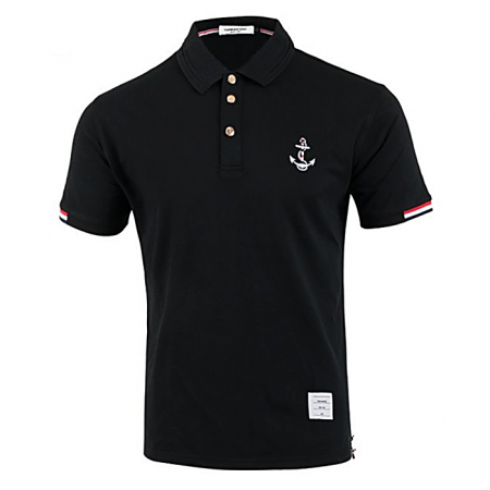 THOM BROW*E 앵커자수 골드버튼 PK 티셔츠