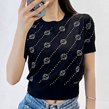 GUCCI 핫피스 로고 반팔니트