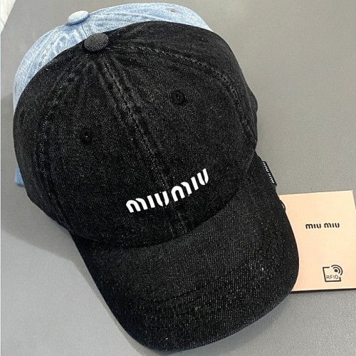 미우 MIUMIU 데님 볼캡