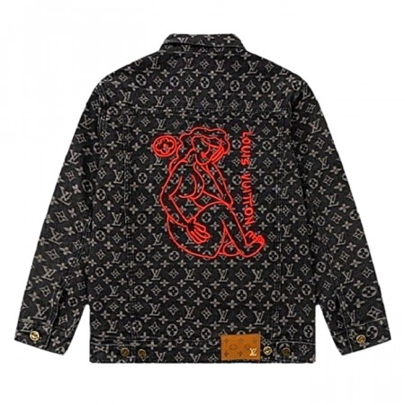 루이*통  모노그램 로고 데님자켓
