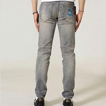 LOUIS VUITTON 플라워 포켓 워싱 데님진