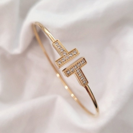 TIFFA*Y   트위스트 파이프형 스틸 뱅글