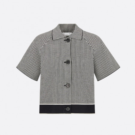 DIOR 반소매 재킷 - 화이트 & 블랙 하운즈투스 테크니컬 니트