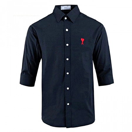 AMI 드 꾀흐 린넨 7부 셔츠