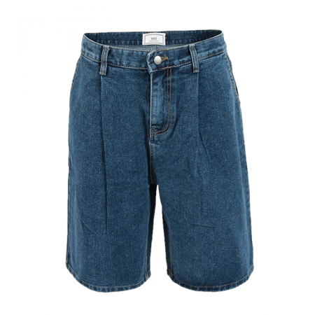 AMI 진청 원턱 데님 와이드 7부 팬츠