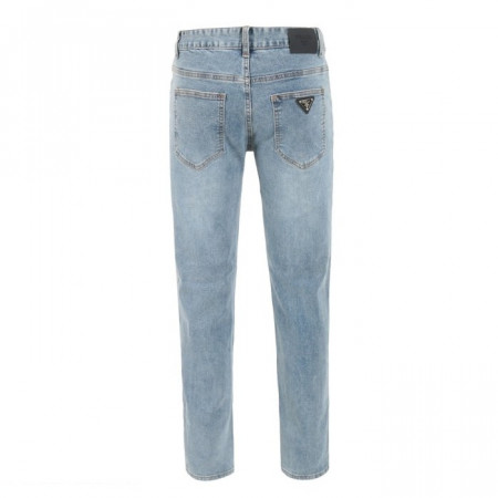 PRA*A   연청 워싱 슬림 일자 스판 팬츠