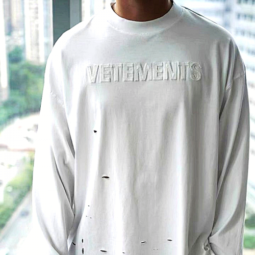 VETEMENTS 레이어 패치드 롱슬리브