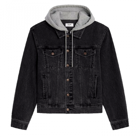 셀*느 CELINE 후디드 로고 데님자켓