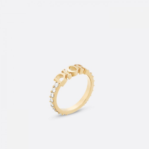 Dio(r)evolution Ring - Gold Finish Metal and White Crystals