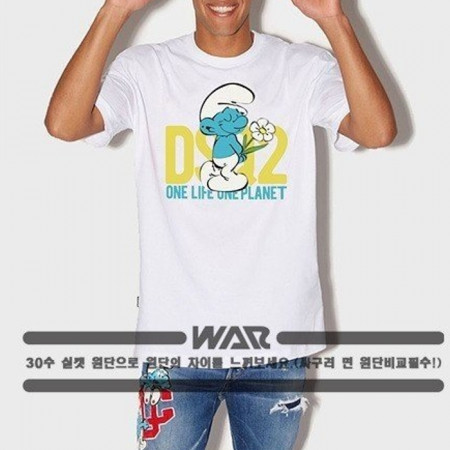 DSQUAR*D2   스머프  DSQ2 로고 티셔츠