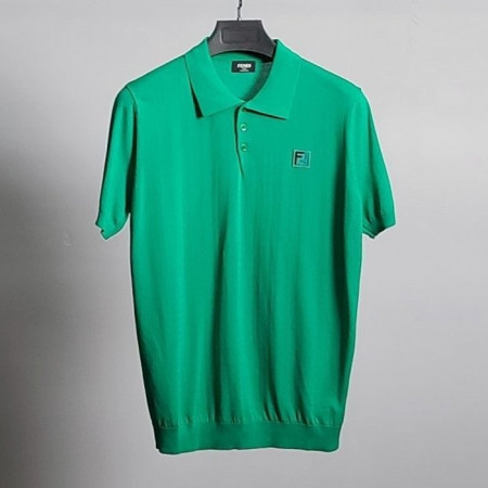 FEN*I   F로고와펜 반팔 카라 니트