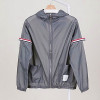 THOM BROWNE 트윌 삼선 암밴드 윈드브레이커 후드 자켓