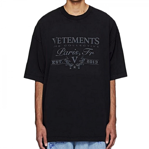 베*멍 VETEMENTS 로고나염 워싱 티셔츠