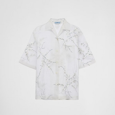 PRADA 겹쳐진 자수 장식 셔츠
