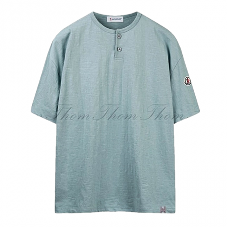 몽클*어  슬라브 오버핏 헨리넥 반팔