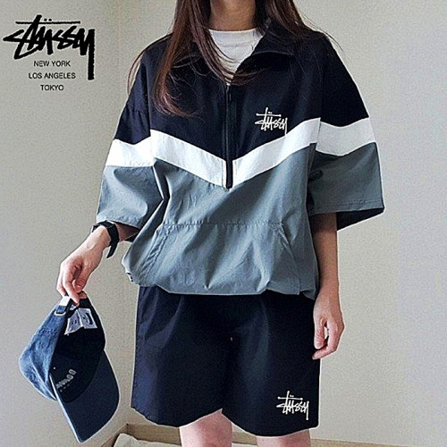 스투시 STUSSY 사선 아노락 셋업 SET - 남여공용