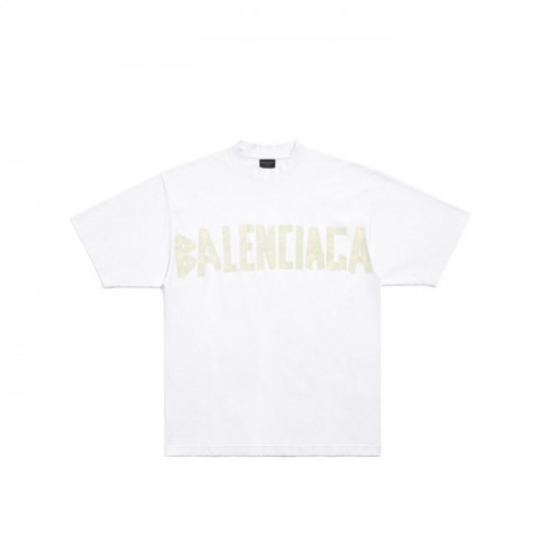 BALENCIAGA 테이프 타입 미디엄 핏 티셔츠 - 화이트