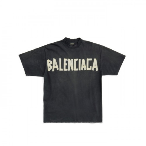 BALENCIAGA 테이프 타입 미디엄 핏 티셔츠 - 블랙