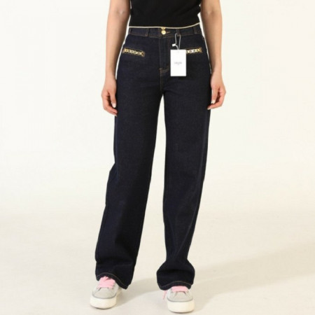 CELI*E   포켓 체인 세미 와이드 데님 진