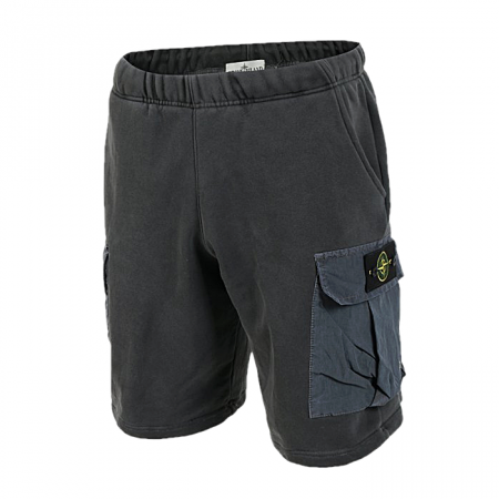 STONE ISLAND 우븐 포켓 피그먼트 카고 하프팬츠