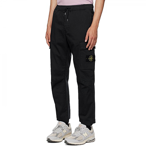 STONE ISLAND 코튼 와팬 카고 슬림진