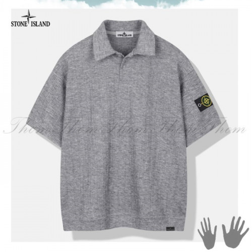 스톤 아일*드   헤어사 오버핏 카라 니트