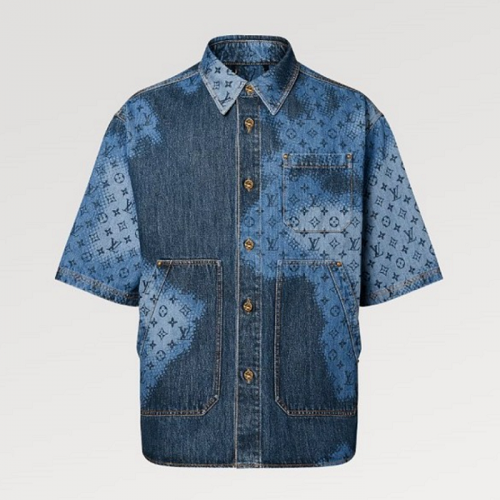LOUIS VUITTON 쇼트 슬리브드 데님 오버셔츠
