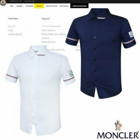 몽클*어   감마블루 카라 소매삼선 반팔셔츠