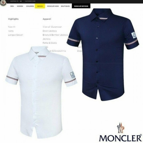 몽클*어   감마블루 카라 소매삼선 반팔셔츠