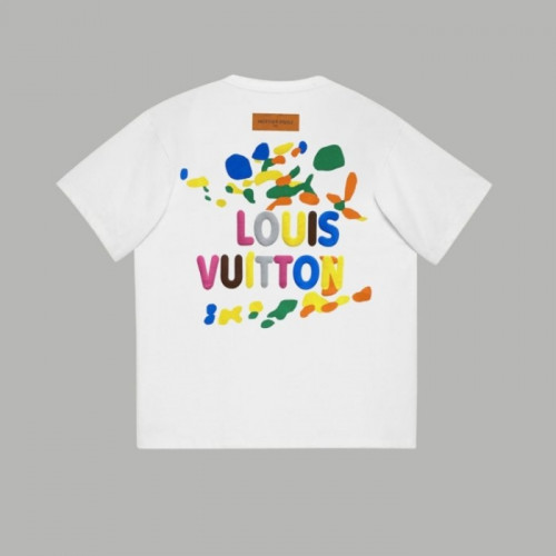 루이*통   2024SS 컬러풀한 동심 프린팅 앞뒷면 레터링 반팔 티셔츠