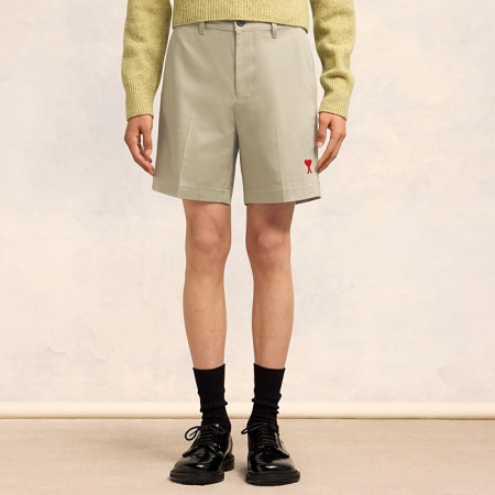 AMI  드 꾀흐 엠브로이더리  치노 하프팬츠