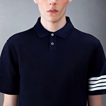 톰브*운 THOM BROWNE 4바 카라 니트반팔