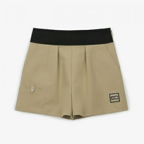 SOUTHCA*E   핀턱 로고 밴드 숏 팬츠 (WOMEN)