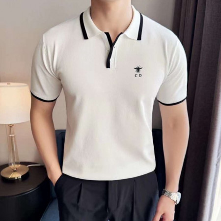 DI*R   24SS 벌 자수 라이닝 카라 니트