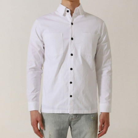 스톤 아일*드   가먼트다잉 컴파스로고 자수 포켓셔츠