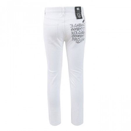 DOLCE & GABBA*A 24SS 레터링 로고 화이트 디스 슬림 일자진