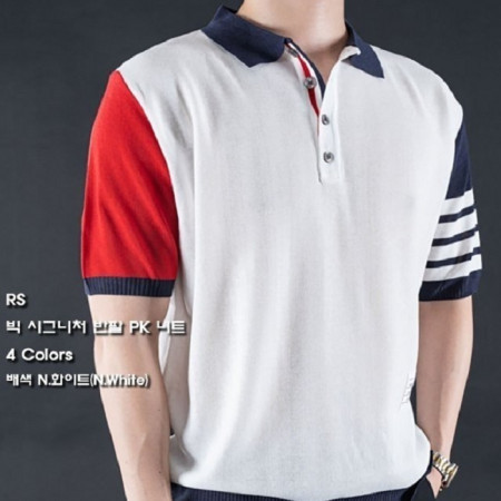 THOM BROW*E   빅(BIG) 시그니처 반팔 PK 니트