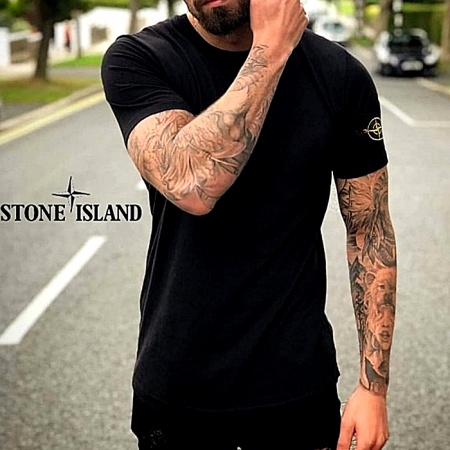 STONE ISLAND 시그니처 로고패치 티셔츠