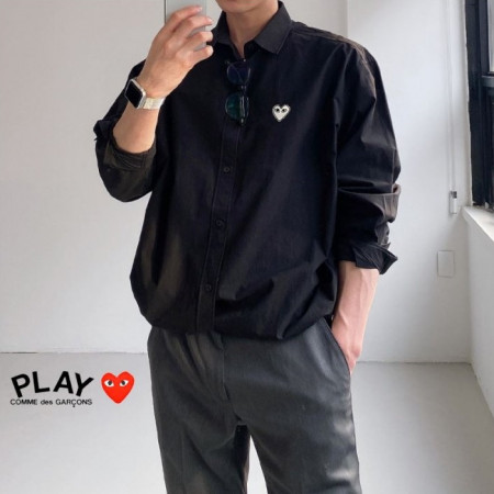 꼼데가*송   19593_CD 화이트 하트 스트링 크롭셔츠