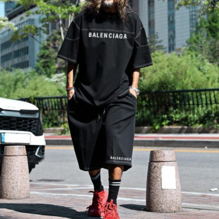 발렌시*가   19565_BLC 스티치 럭비오버핏 빅사이즈 셋업