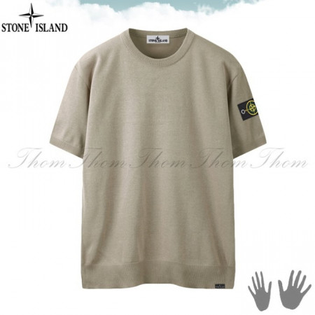 스톤 아일*드   뉴 린넨 라운드 반팔 니트