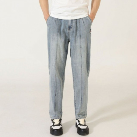 몽클*어   로고패치 반배기 데님진