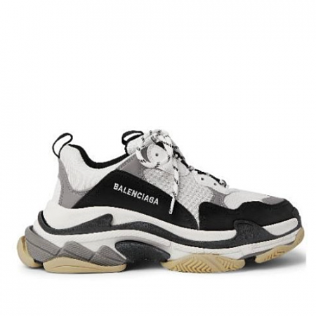 발렌시*가 BALENCIAGA 트리플S 누벅 레더 - 그레이블랙