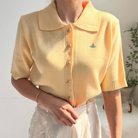 비비안 웨스트*드   빅카라 반팔 가디건