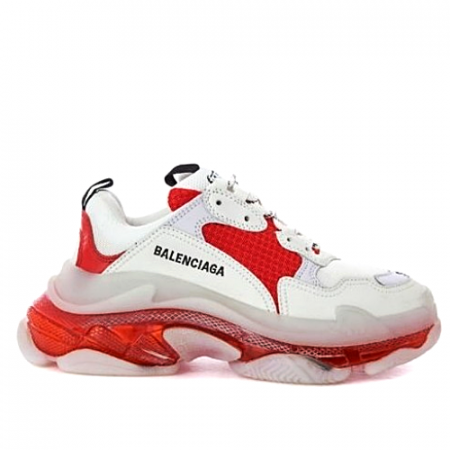 발렌시*가 BALENCIAGA  트리플s 에어버블 오버솔 - 화이트 앤 레드