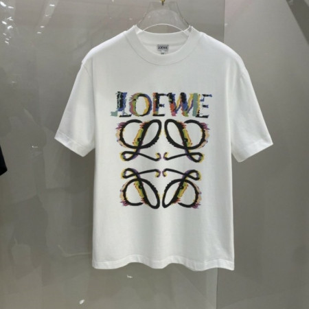 LOE*E   풀 글리치 아나그램 로고 반팔티셔츠