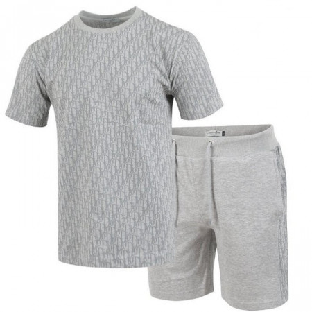 DI*R   24SS 로고 나염 반팔 & 반바지 트레이닝 셋트